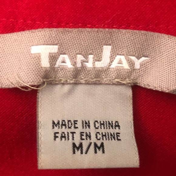 Red Embellished Top. Size Med .Like new. - Picture 6 of 9